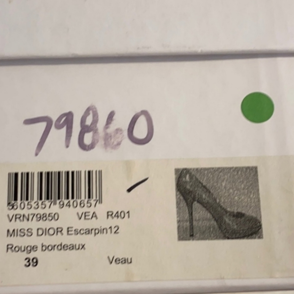 MISS DIOR Logo Classic Peep Toe Pumps Patent Leather Platform Stiletto High Heel - Picture 15 of 16